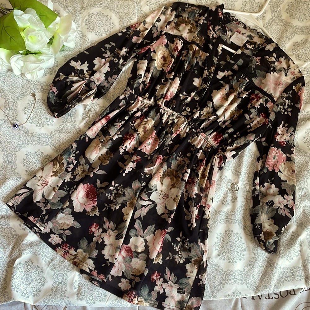Black flower dress